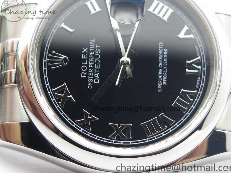 MiroTime 0223 DateJust 36mm SS 116200 ARF 1:1 Best Edition Black Roman Dial On 904L SS Jubilee Bracelet SA FlexibleFit 3519